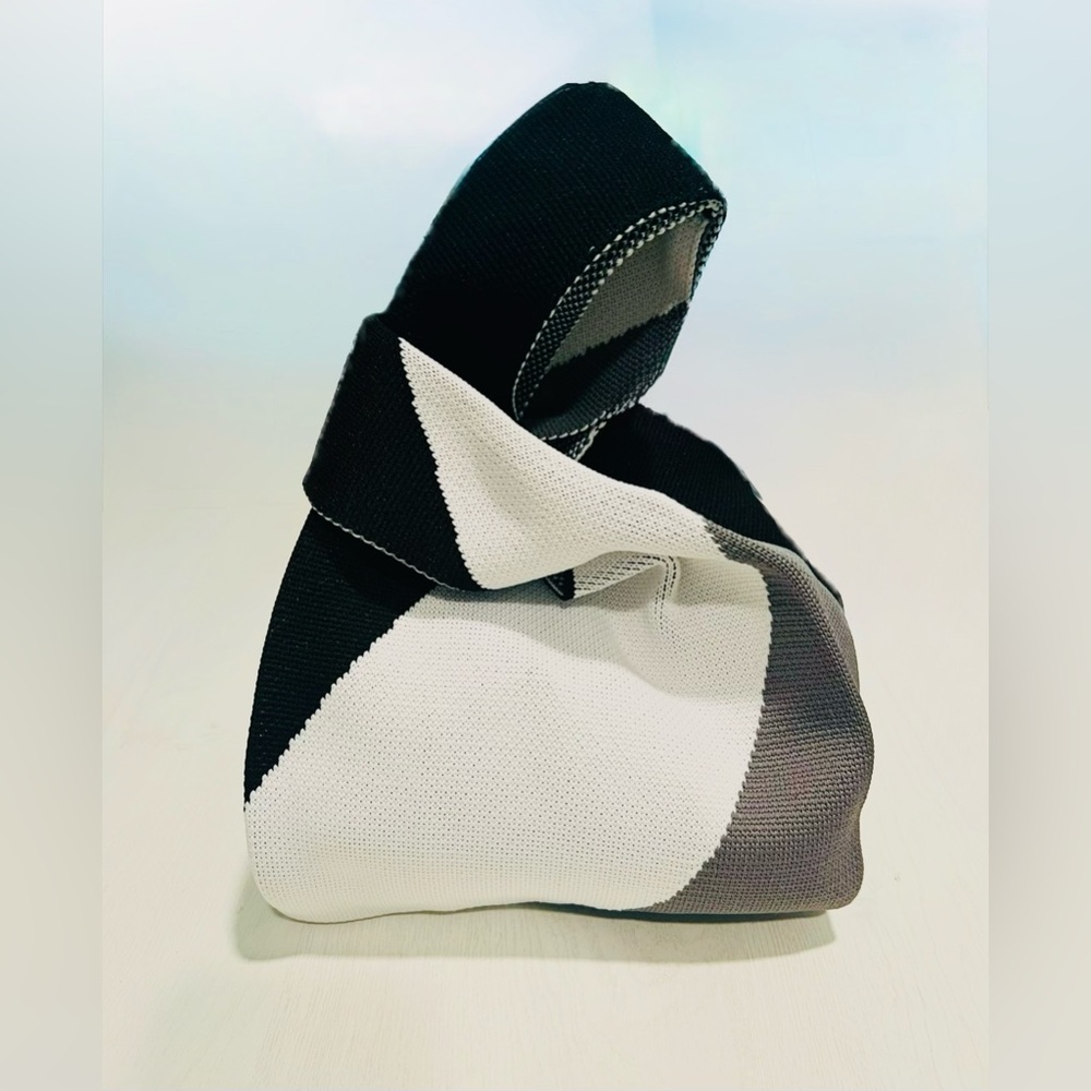 NEW Black White Gray Knit Small Bag